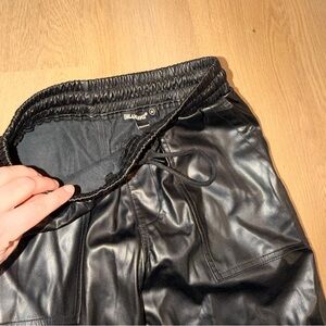 BLANKNYC Black Faux Leather Jogger Pants High Rise Vegan Leather Size S